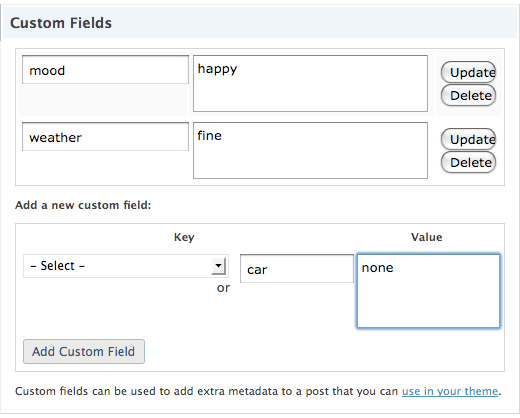 Custom fields mood