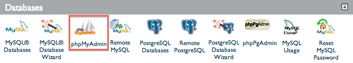 phpMyAdmin page
