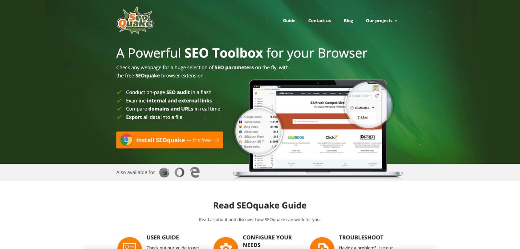 SEOQuake homepage