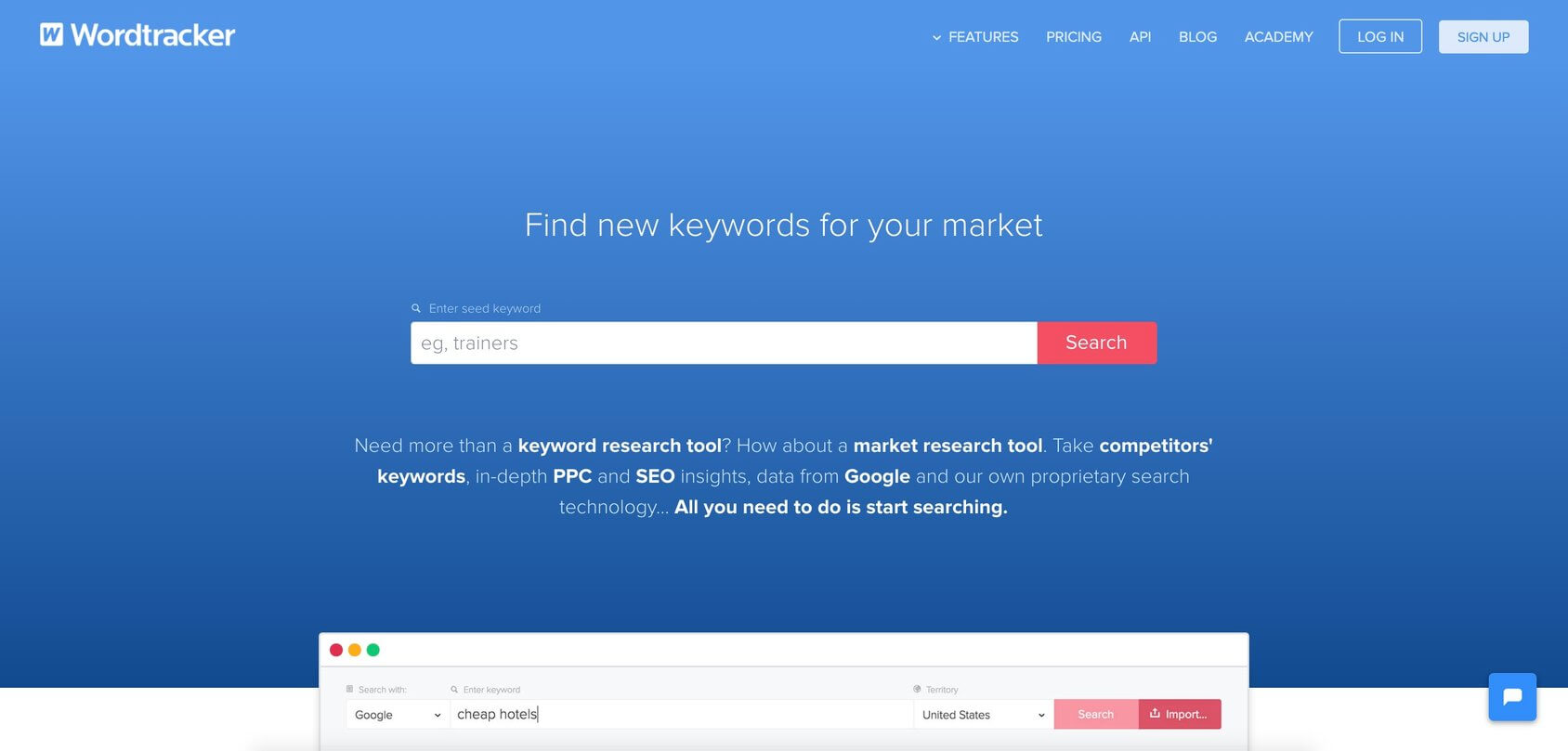 Wordtracker homepage