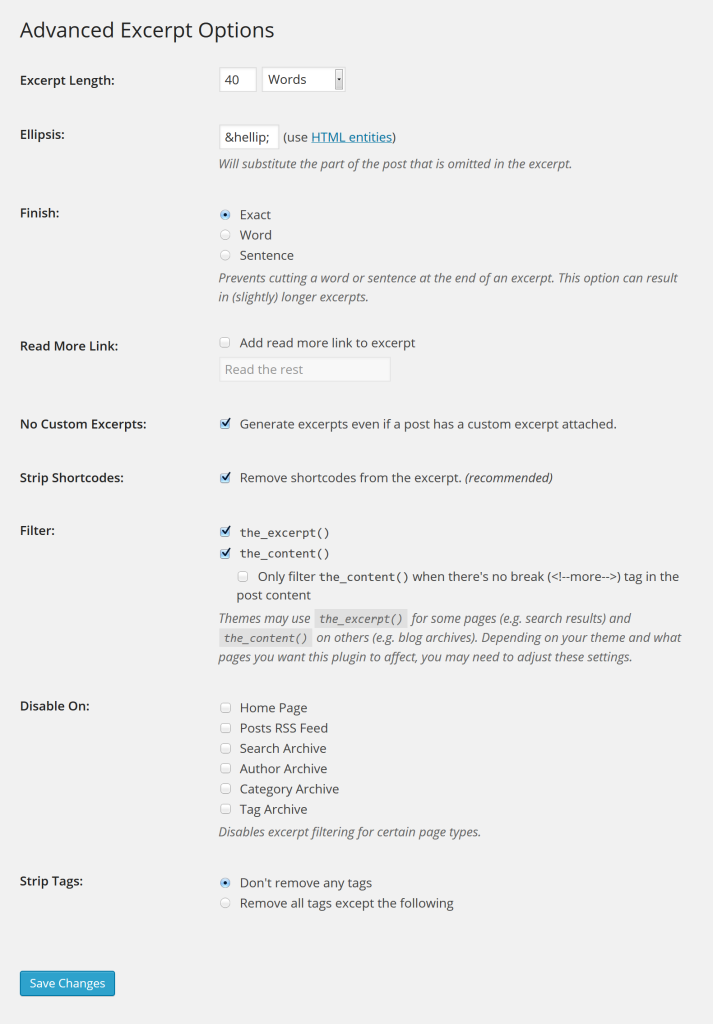 Control WordPress excerpts with Advanced Excerpt plugin