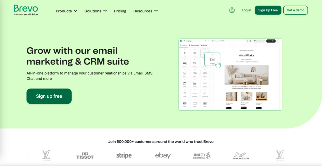brevo home page