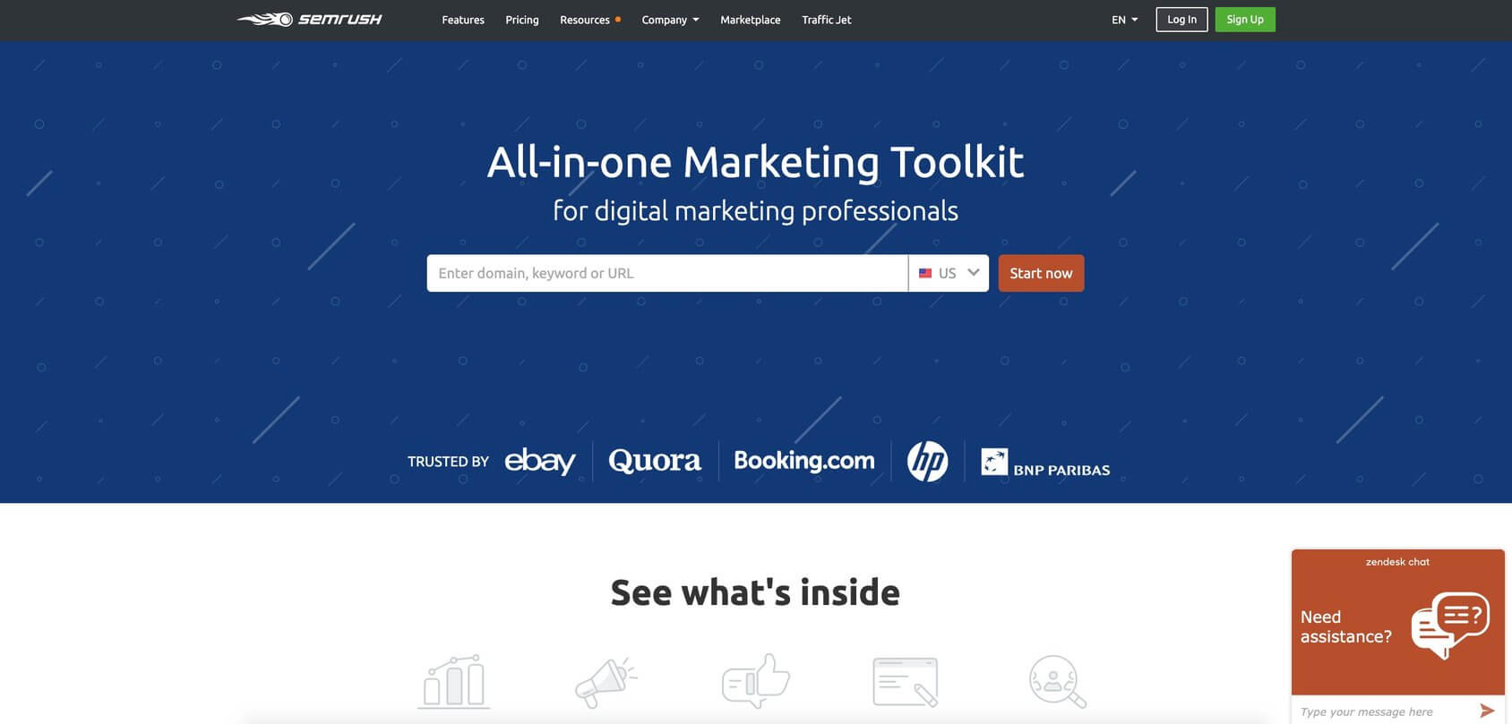 semRUSH homepage